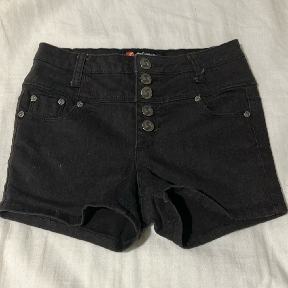 Black denim Scissors shorts - kids size 12